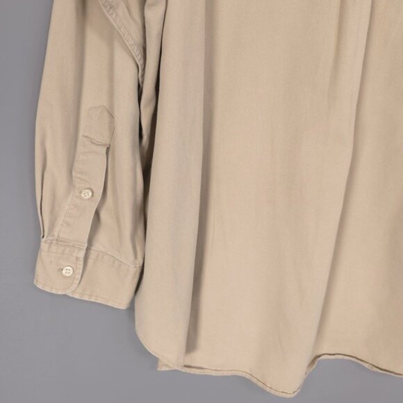 RALPH LAUREN Men's Shirt BLAKE Size XL Vintage SINGAPORE MADE Cotton Tan Brown - Picture 8 of 9